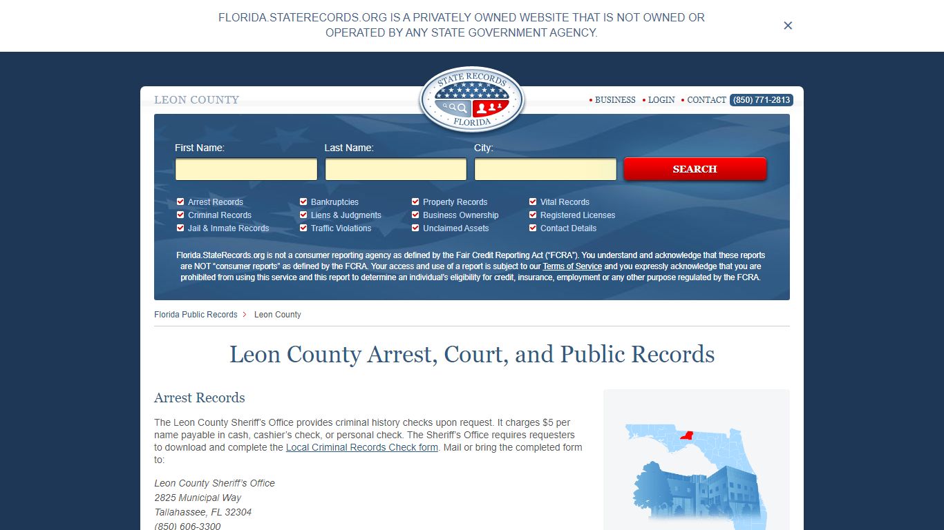 Leon County Arrest, Court, and Public Records